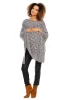 ELEGANCKIE AŻUROWE PONCHO CIEPLUTKIE JASNY SZARY