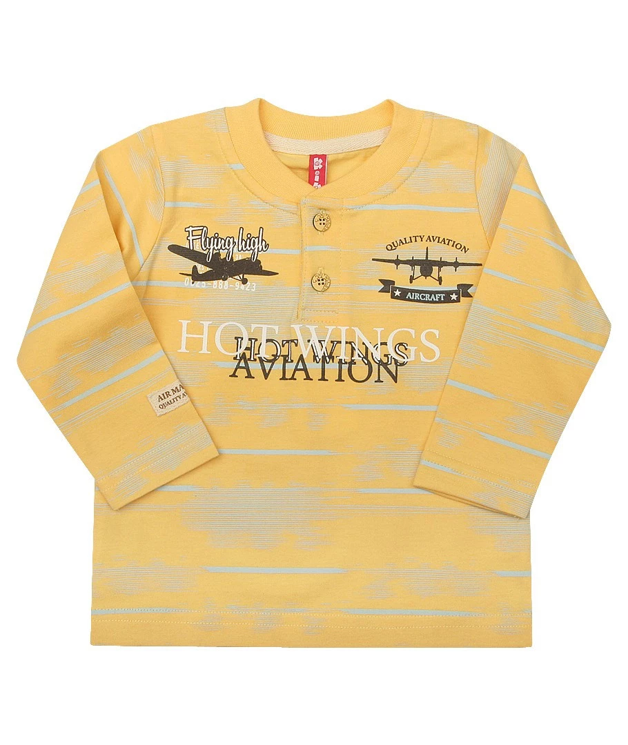 Bluzka Chłopięca Z Długim Rękawem Samoloty Zółty