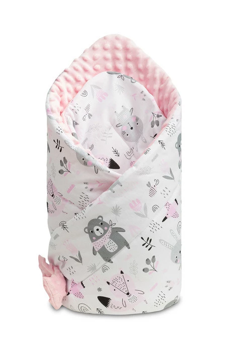 Sensillo Rożek Niemowlęcy Minky 75x75 Polana Różowy