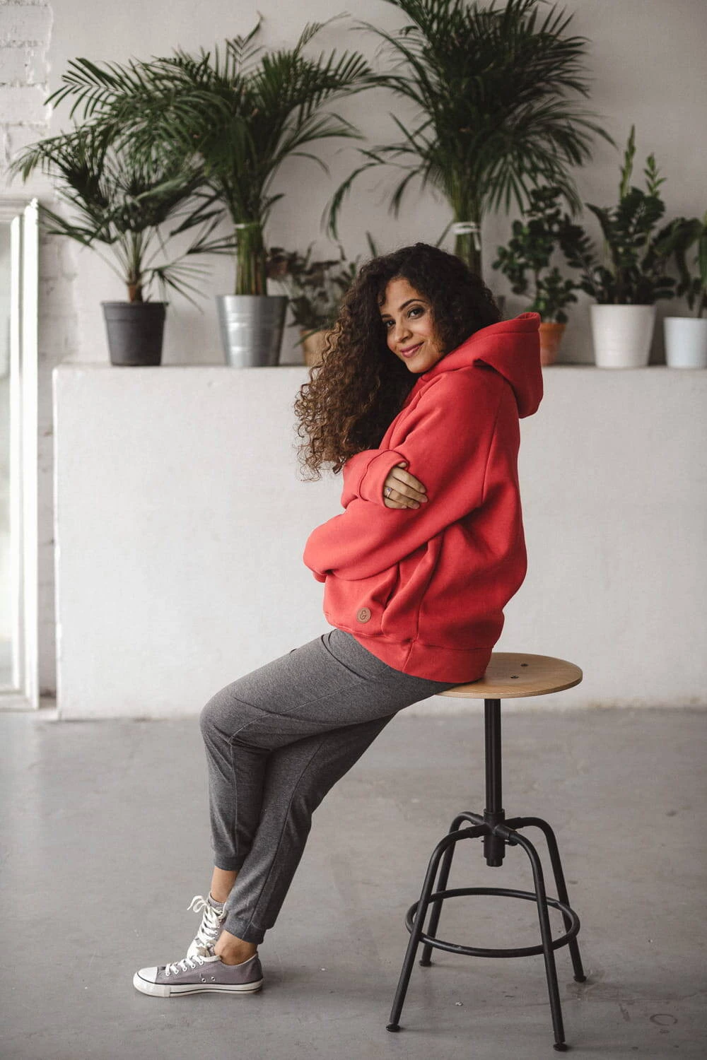 Bluza ciążowa i do karmienia Motherhood oversize żurawinowa