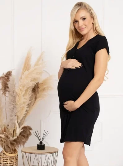 Koszula ciążowa Lisa- czarna