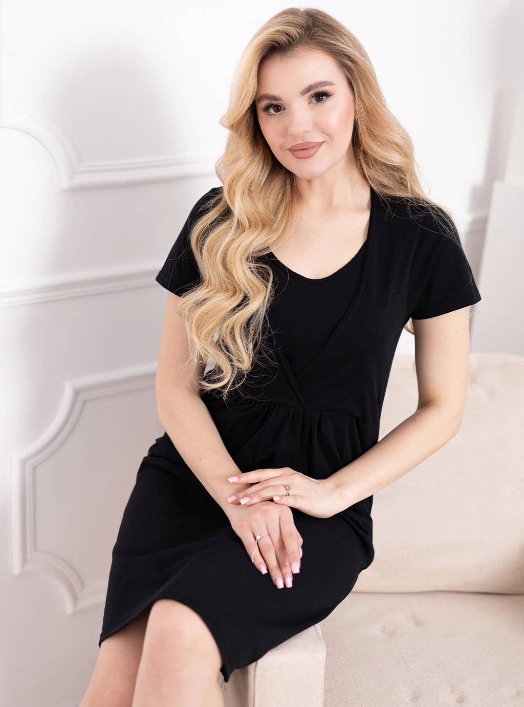 Koszula ciążowa Diana - czarna
