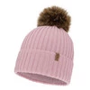 Czapka zimowa damska, różowa, z wełną merino, Zamira
