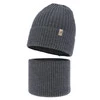 Czapka i komin dla dziewczynki, zimowy komplet, ciemnoszary, 100% wełniany merino, Patricia