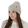 Czapka zimowa damska, beżowa, z wełną merino Tahoe
