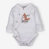 Body kopertowe Cute cars z bawełny organicznej Lisek - białe