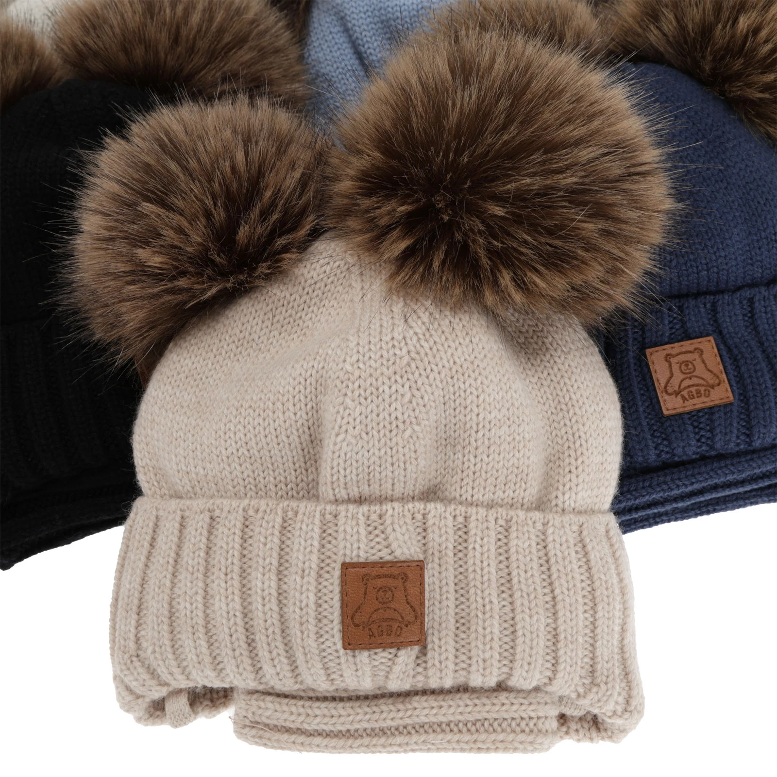 Czapka i komin dla chłopca, zimowy komplet, niebieski, 100% wełniany merino, podszyty polarem wełnianym, Ronik