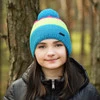 Czapka zimowa dla dziewczynki, czarna, z pomponem Naruto