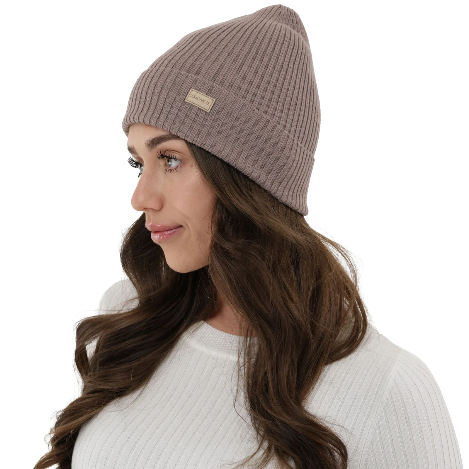 Czapka damska zimowa, wiosenna, beżowa, 100% wełniana merino Sophie