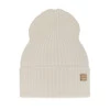 Czapka damska zimowa, kremowa, 100% wełniana merino, Sophie