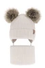 Czapka i komin dla chłopca zimowy komplet, biały, 100% wełniany merino, wiązany Konor