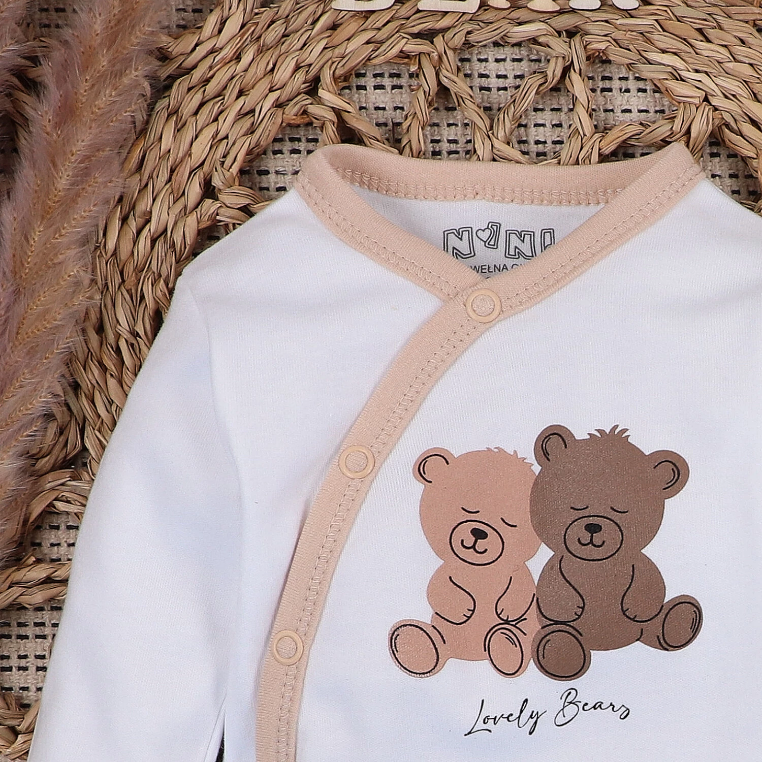 Body kopertowe z bawełny organicznej Lovely Bears