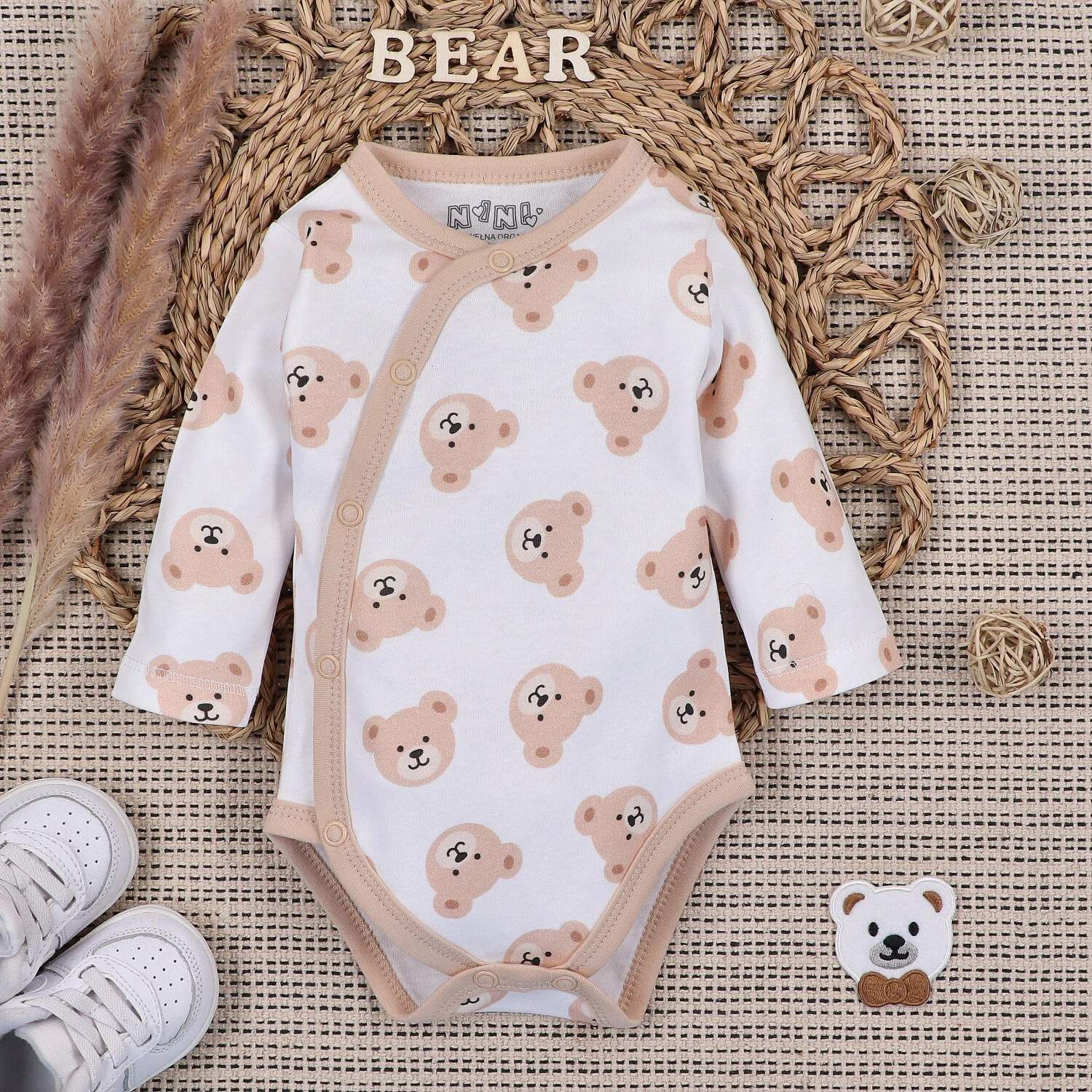 Body kopertowe SWEET BEARS z bawełny organicznej
