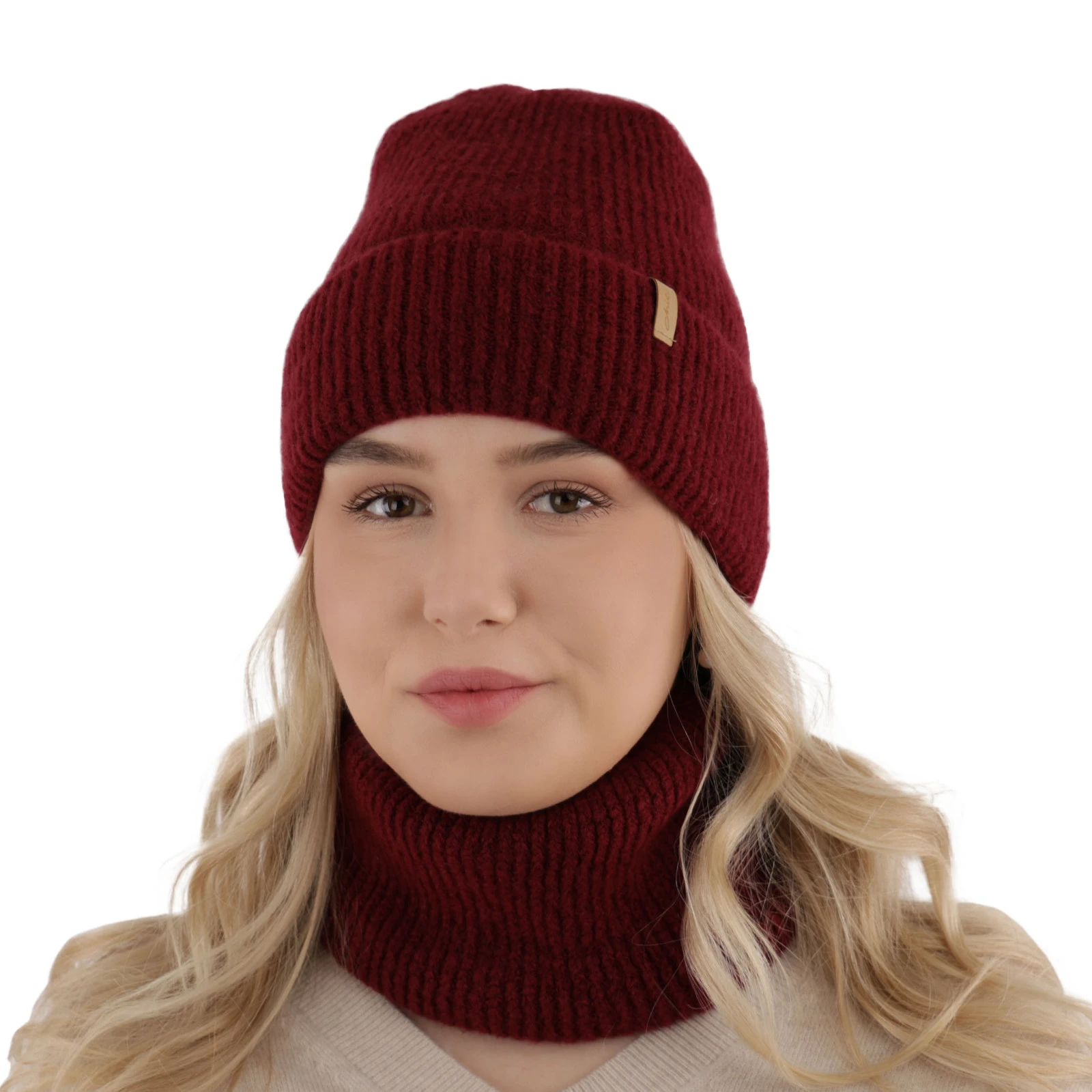 Czapka i komin dla dziewczynki zimowy komplet, czarny Edila