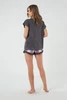 Arete piżama damska krótki rękaw. krótkie spodnie grafitowy/druk