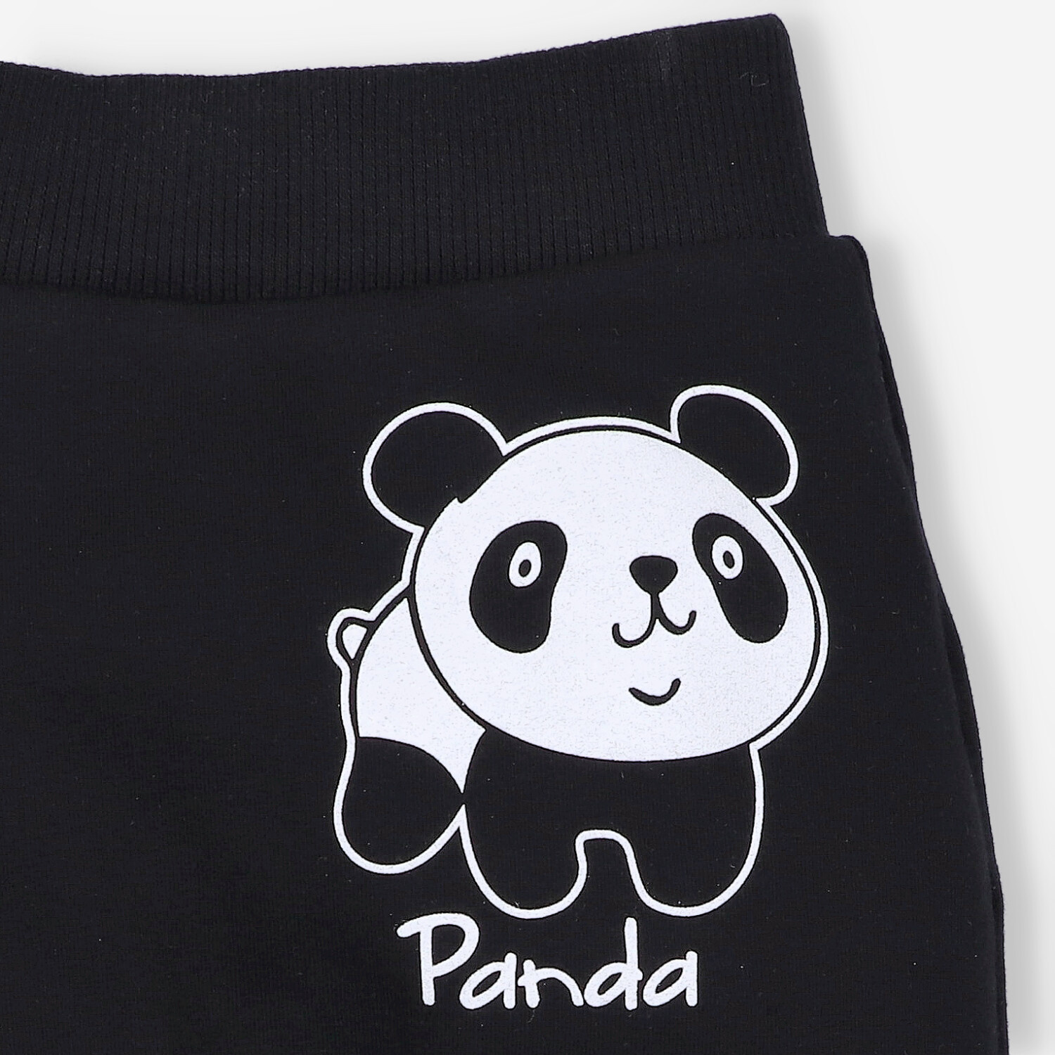 Dresowe spodnie niemowlęce Panda z bawełny organicznej dla chłopca
