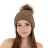 Czapka zimowa damska, camel, z wełną merino Texa