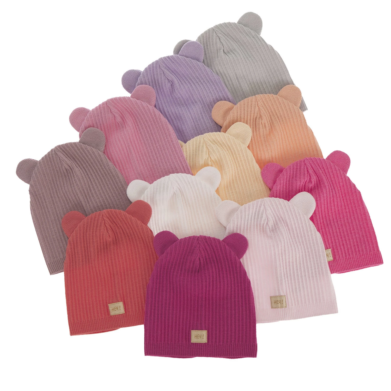 Czapka jesienna, wiosenna dla dziewczynki, z bawełną, szara, Clarisa