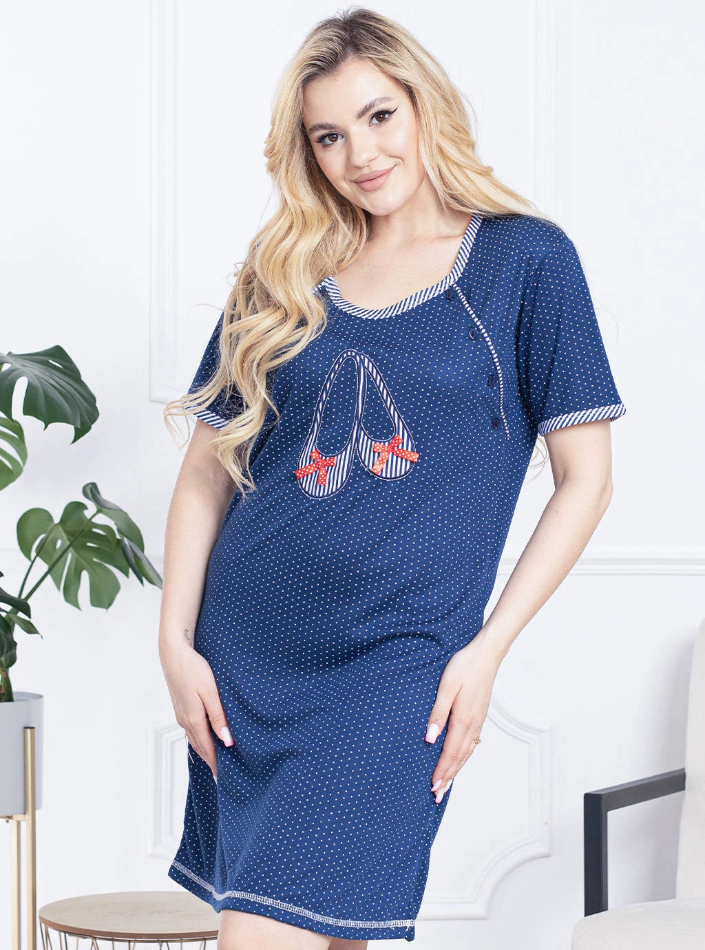 Koszula ciążowa Granatowe Baletki