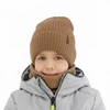 Czapka i komin dla chłopca, zimowy komplet, camel, 100% wełniany merino, Gizmo