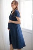 Sukienka ciążowa i do karmienia Lovely Dress Midi krótki rękaw granatowa w groszki