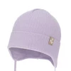 Czapka dla dziewczynki jesienna, wiosenna, fioletowa, wiązana, 100% bawełna Lunara