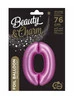 Satynowy różowy balon B&C cyfra "0" -76cm