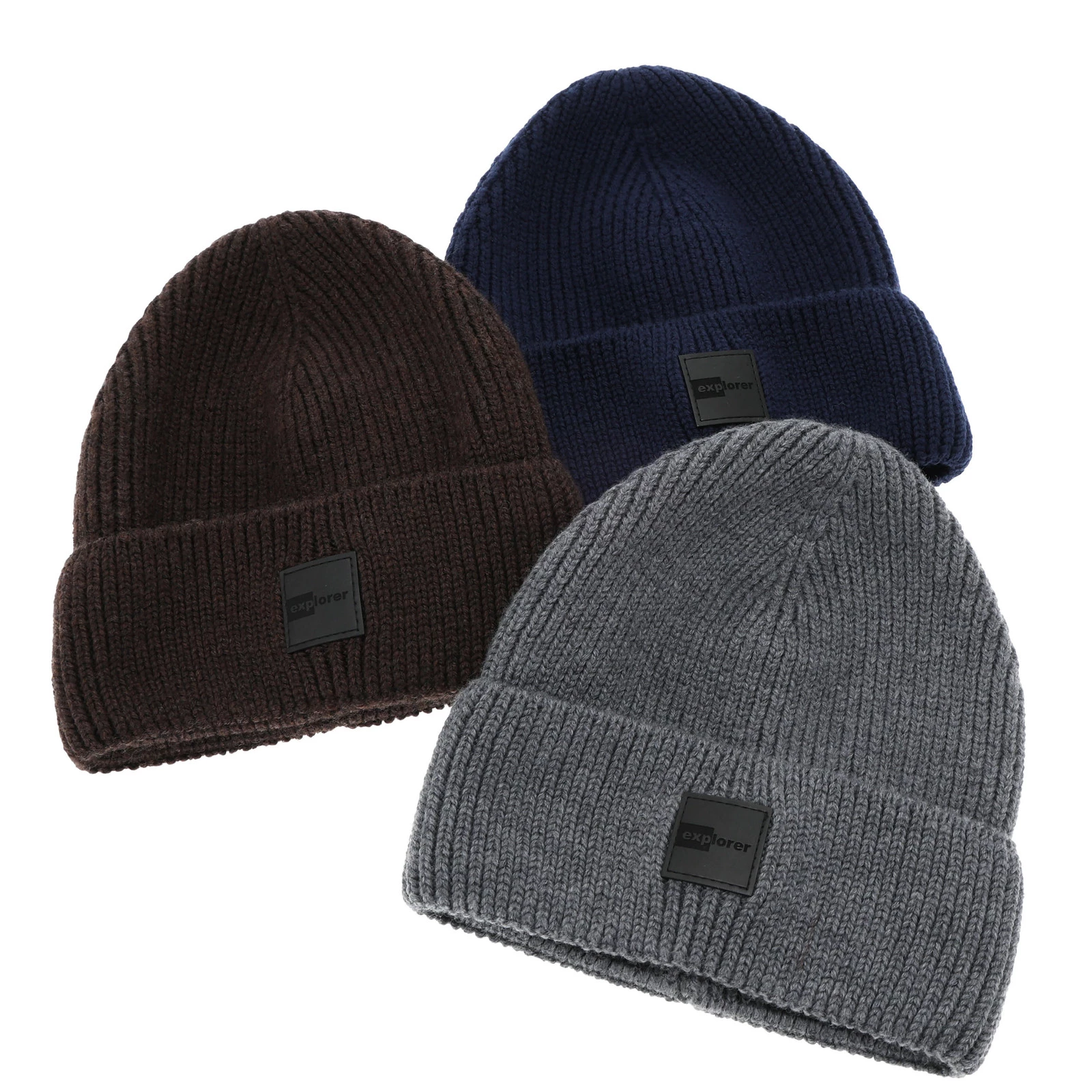 Czapka zimowa męska szara 100% wełniana merino Iron