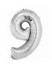 Srebrny Balon Smart cyfra "9" -76cm