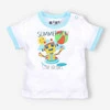 Biały t-shirt niemowlęcy SUMMER ROBOTS   z bawełny organicznej dla chłopca