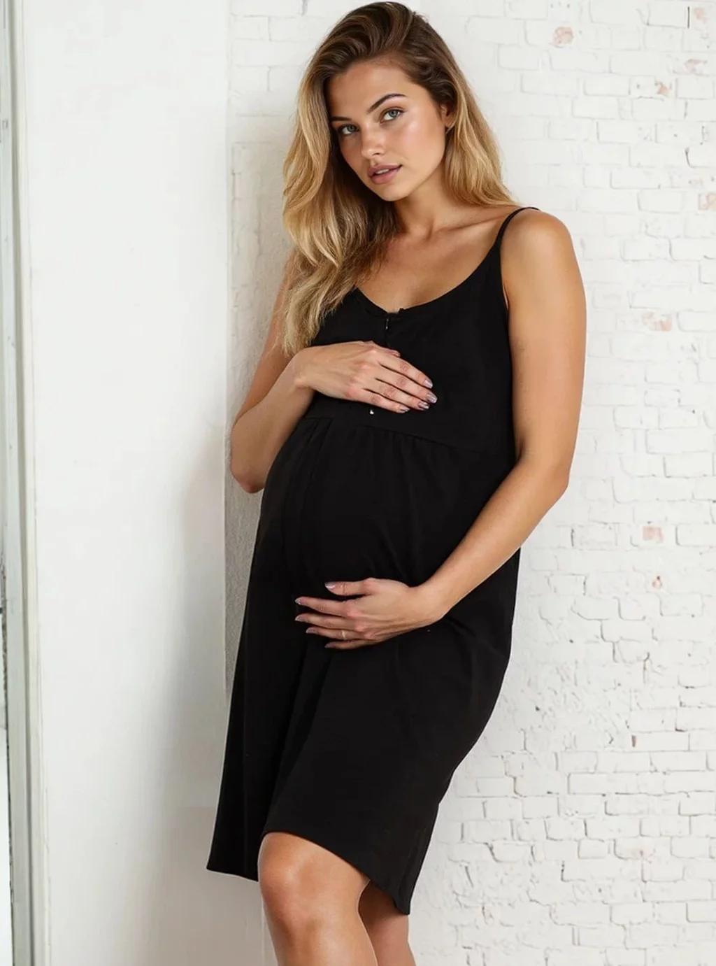 Koszula ciążowa Merry - Czarna