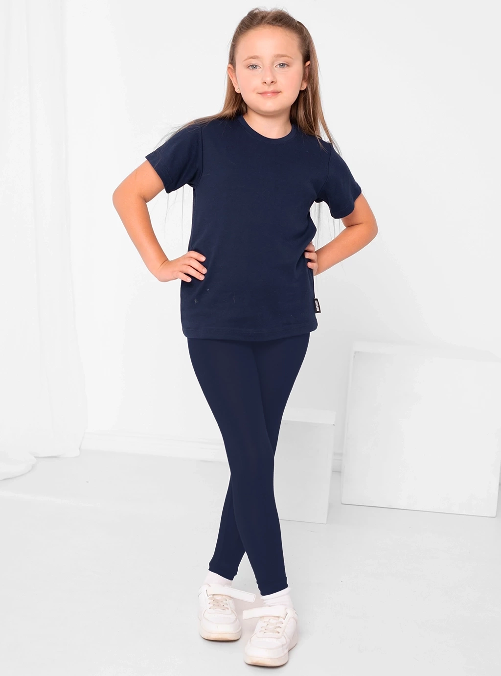 Legginsy Basic Kids - Granatowe