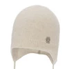 Czapka jesienna, wiosenna dla dziewczynki, jasnobeżowa, wełna merino z kaszmirem, wiązana Orida