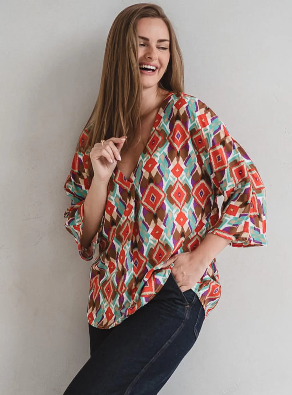 Bluzka ciążowa i do karmienia Bahama Mama w print Boho