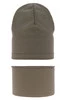 Czapka i komin dla chłopca jesienny, wiosenny komplet, khaki, bawełniany Hazel