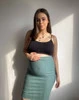Spódnica ciążowa Tummy z dzianiny w prążek mięta