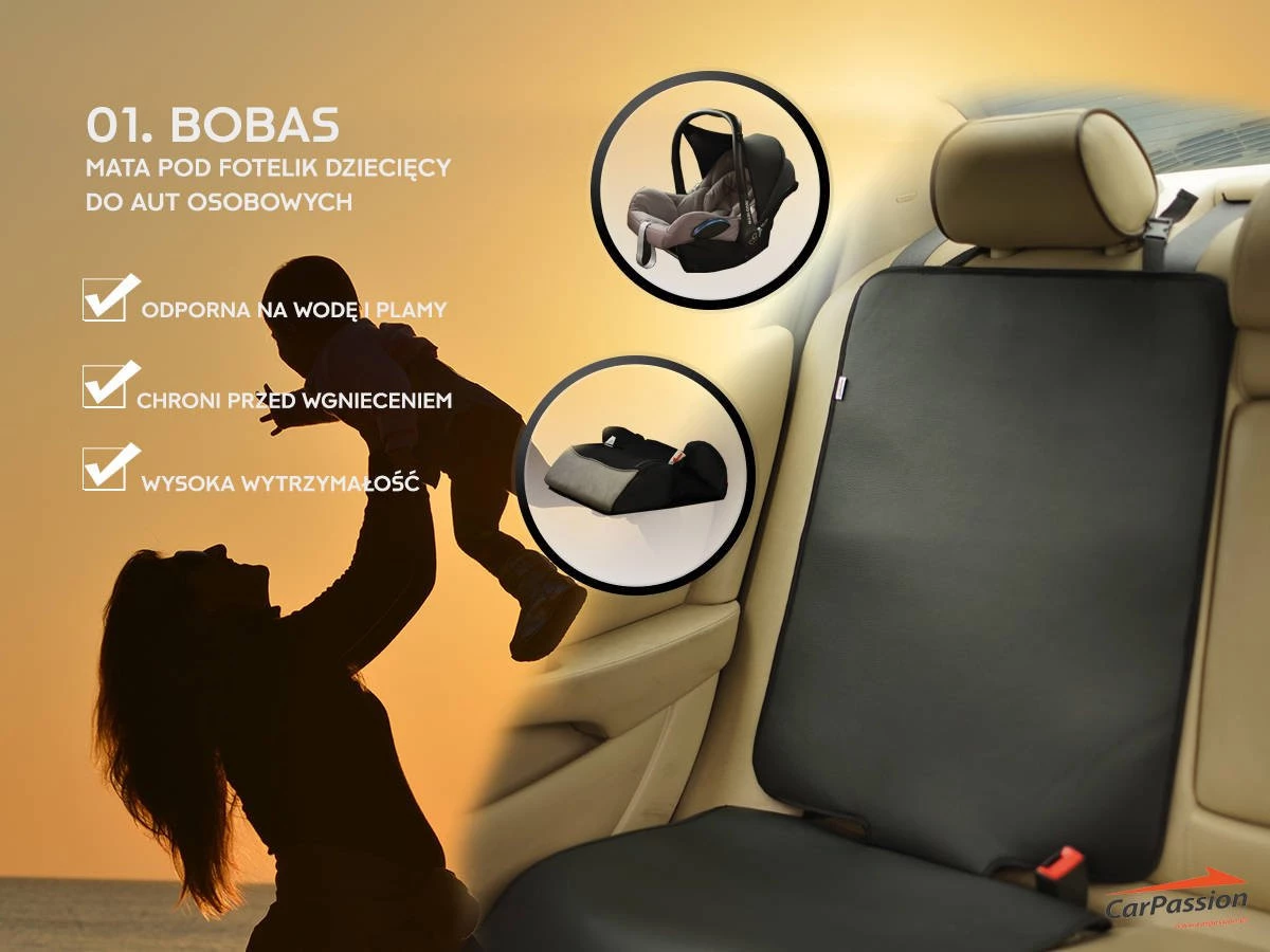 CarPassion Mata ochronna pod fotelik - czarna