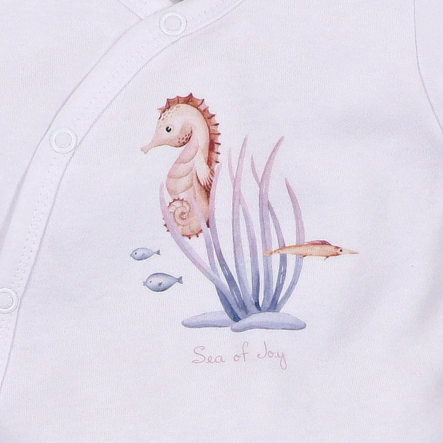 Body Kopertowe Z Krótkim Rękawem Underwater World Z Bawełny Organicznej Konik Morski Biały