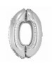 Srebrny Balon Smart cyfra "0" -76cm