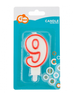 Świeczka cyferka "9" - Red contour