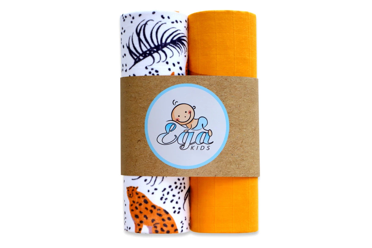 Egakids Dwupak Pieluszek Muślinowych Musztardowy Duet