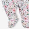 Pajac niemowlęcy Pink flowers z bawełny organicznej dla dziewczynki