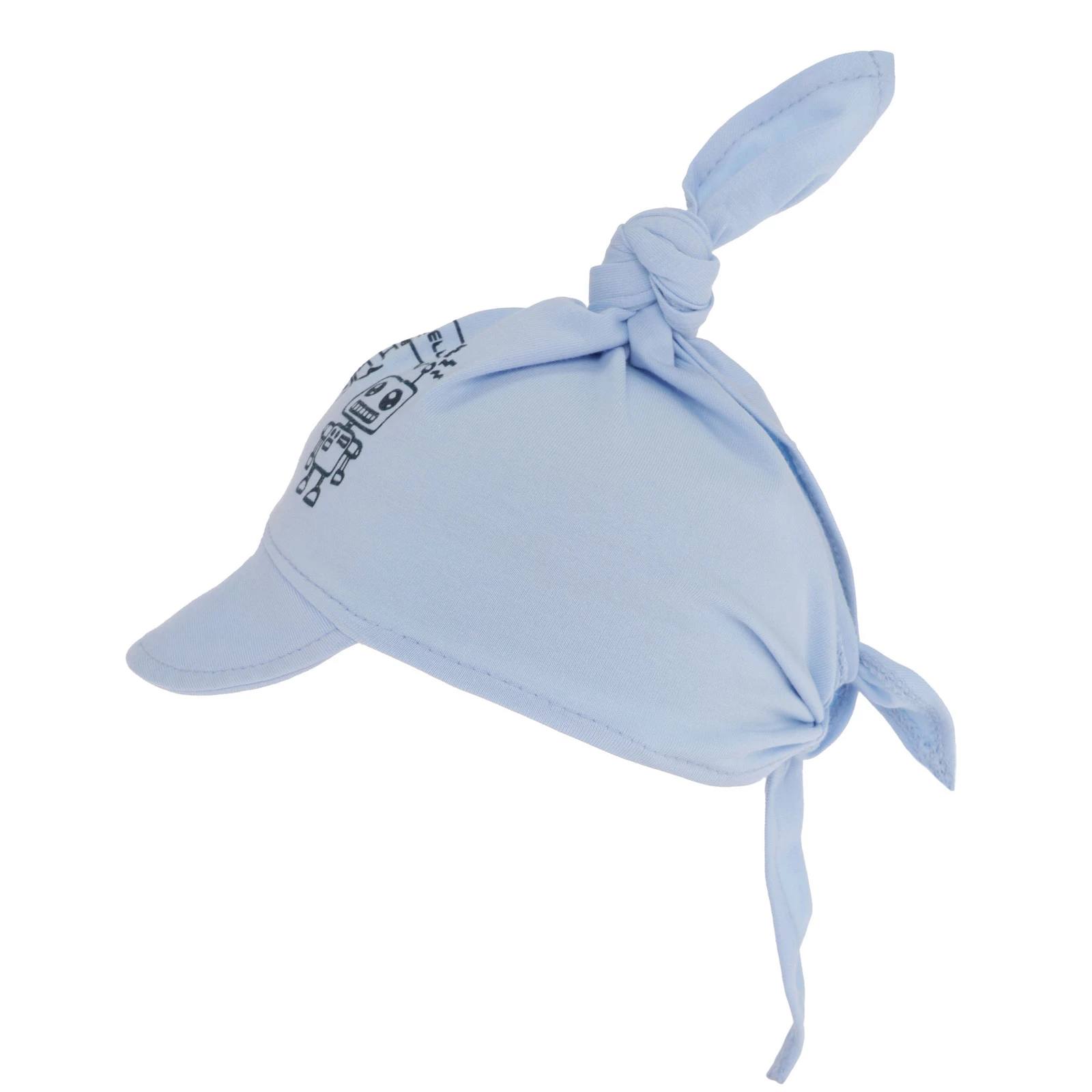 Chusta z daszkiem dla chłopca, błękitna, bawełniana Robik