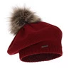 Beret damski zimowy, bordowy, z wełną merino Bonnie