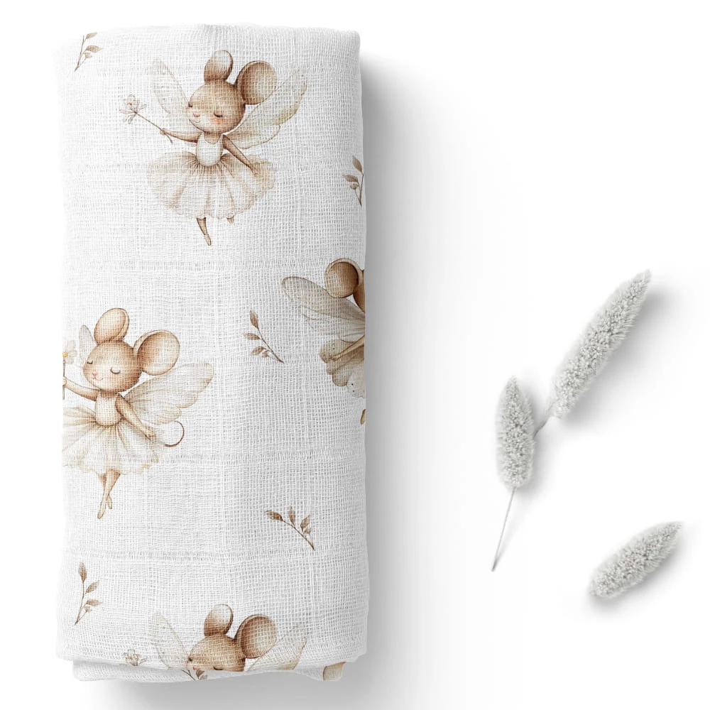 PIELUSZKA BAMBUSOWA 40X40 MYSZKI