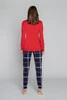 Izera piżama damska długi rękaw. długie spodnie czerwony/druk