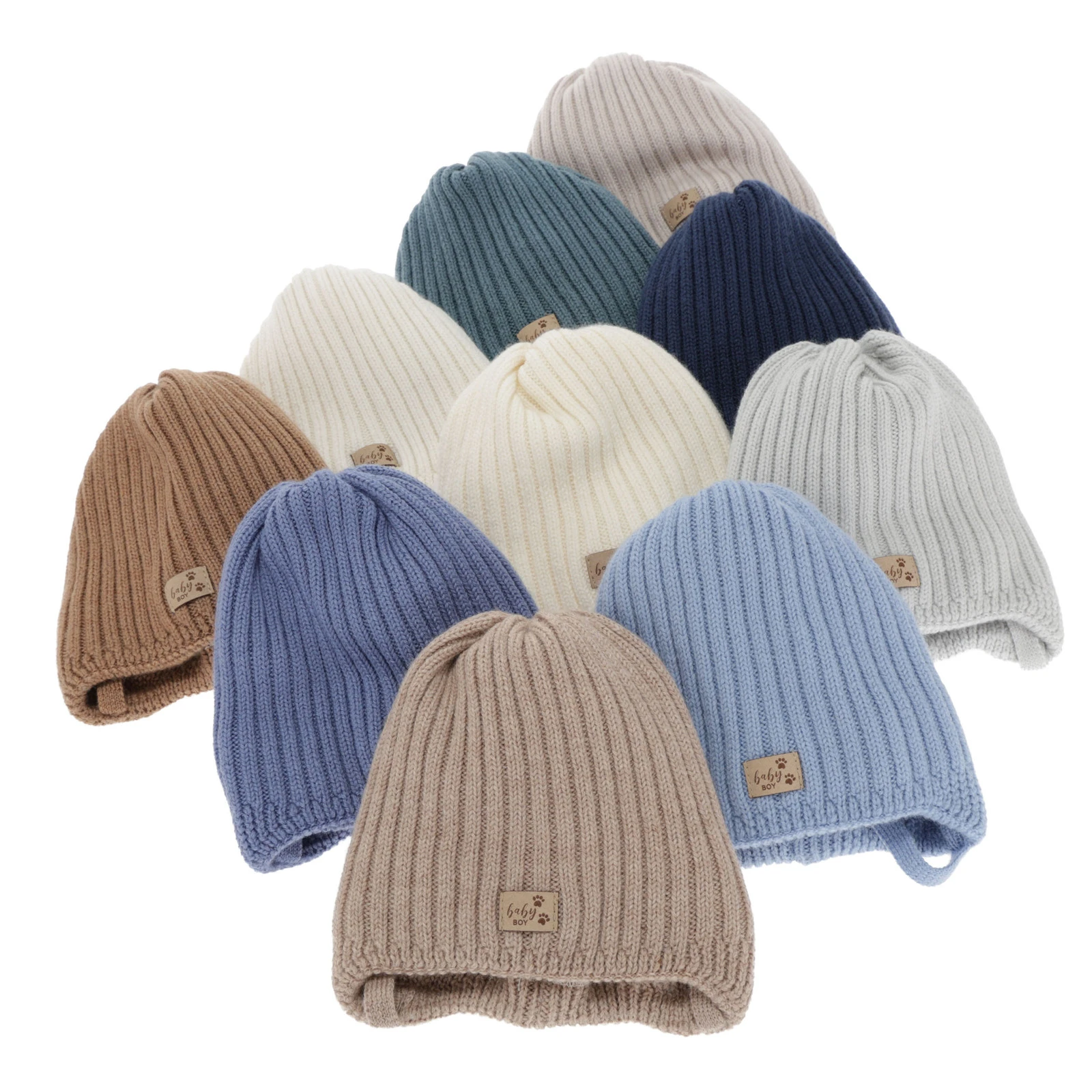 Czapka zimowa dla chłopca, szara, wiązana, 100% wełniana merino, podszyta polarem merino, Buno