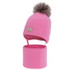 Czapka i komin dla dziewczynki zimowy komplet, różowy, 100% wełniany merino, podszyty bawełną, Senira