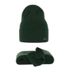 Czapka i szalik damski zimowy komplet, zielony, 100% wełniana merino Melpomena