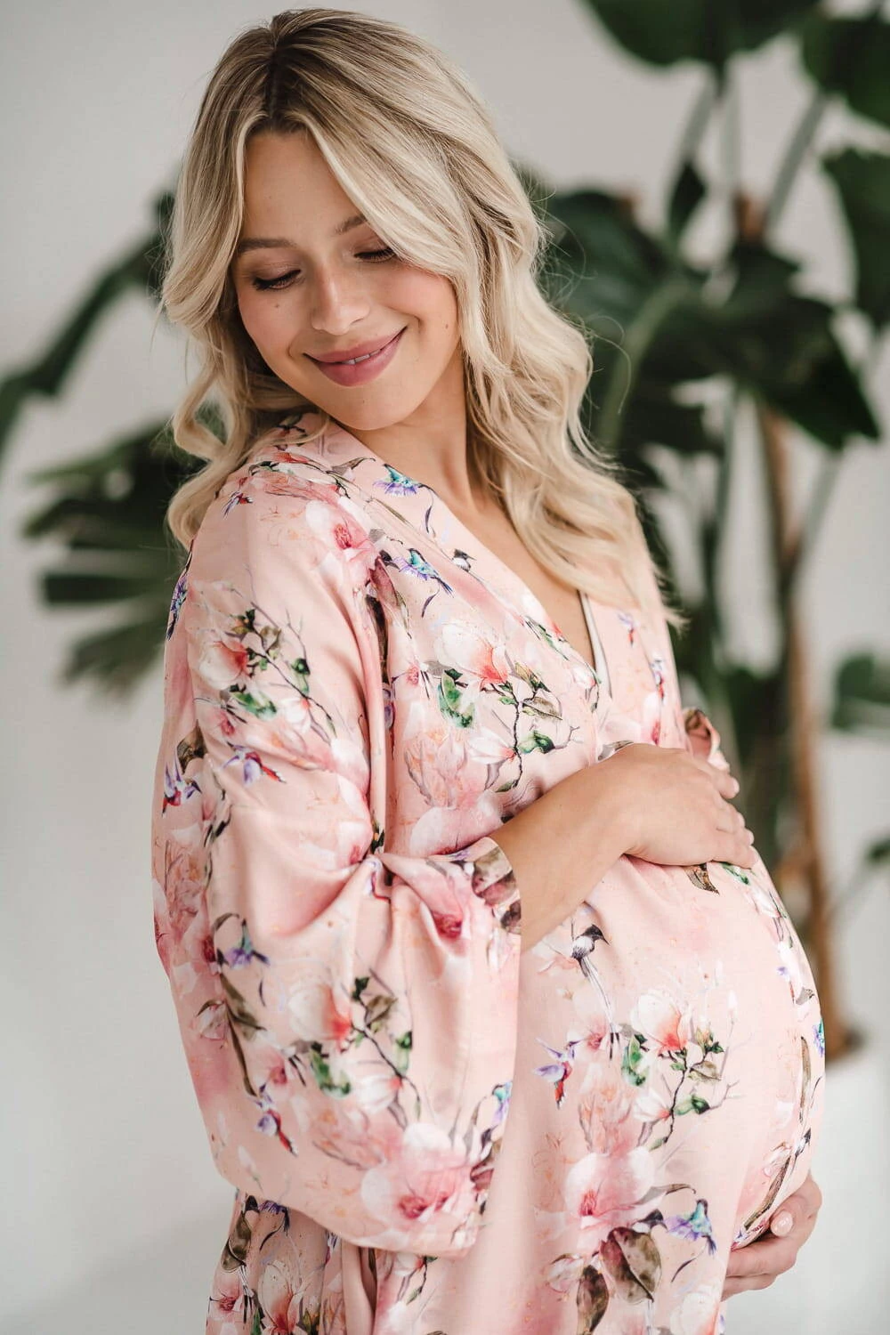 Szlafrok ciążowy bambusowy Rajskie ptaki